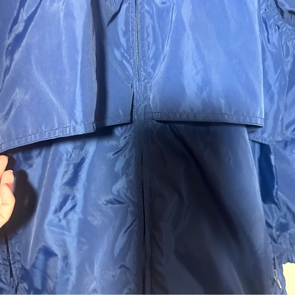 Eddie Bauer Blue Windbreaker Jacket with Hidden Hood Size Large - Picture 7 of 9